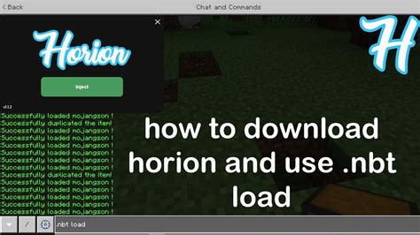 How To Download Horion And Use Nbt Load On 11831 Youtube