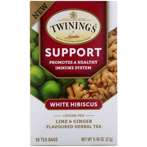 Twinings Support Herbal Tea White Hibiscus Lime
