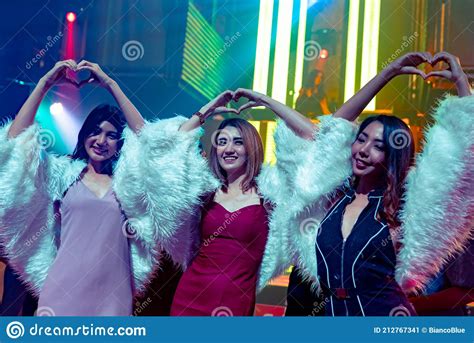 Group Of Women Friend Having Fun At Party In Dancing Club Stock Image Image Of Friend Music