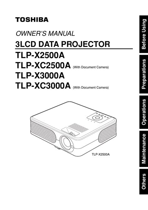 Toshiba Tlp X3000au Projector Owner Manual Manualzz