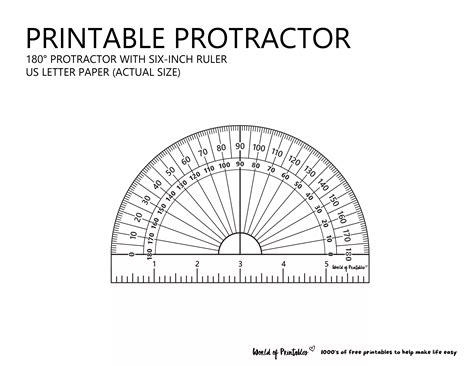 Printable Protractor World Of Printables