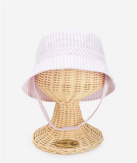 Infant Gingham Bucket With Velcro Chin Strap | Sun hats, Baby sun hat girl
