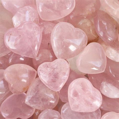 Rose Quartz Puffy Heart Light Pink Crystal Valentine T Love
