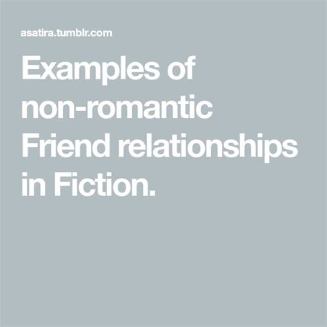 Examples of non-romantic Friend relationships in Fiction ...