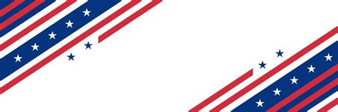 White Blank Banner Template With American Flag Element Usa Flag Banner
