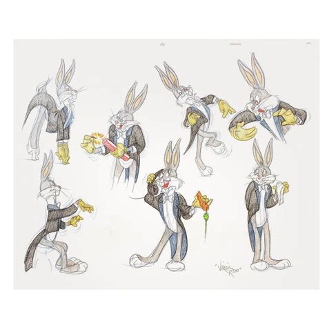 Ross Virgil Bugs Bunny Seven Original Drawings C1990s For Sale