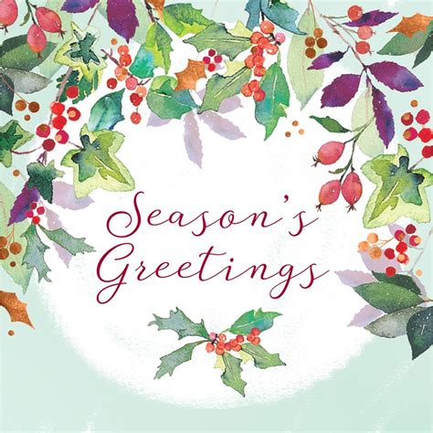 Ling Design Festive Foliage Christmas Cards Pack Of 12 Boxed Cards