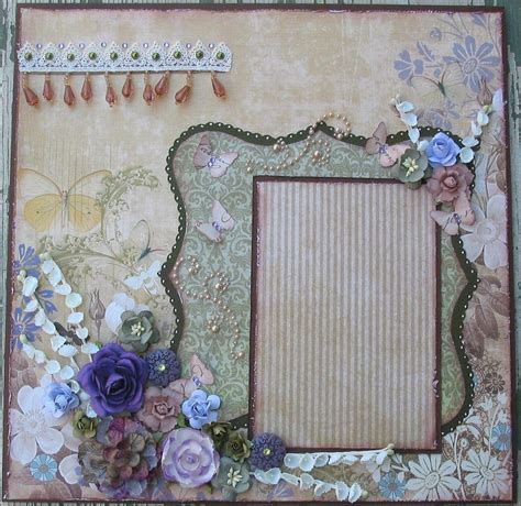 Shabby Chic Butterfly Premade 12x12 Layout Scrapbook Page Baby