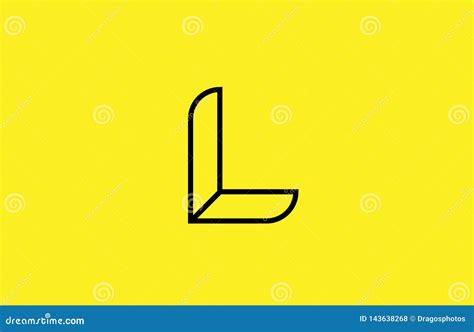 Yellow Black Line Alphabet Letter L Logo Company Icon Design Stock
