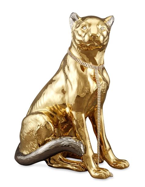 Cheetah Statue - Hand-painted ceramic porcelain right ...