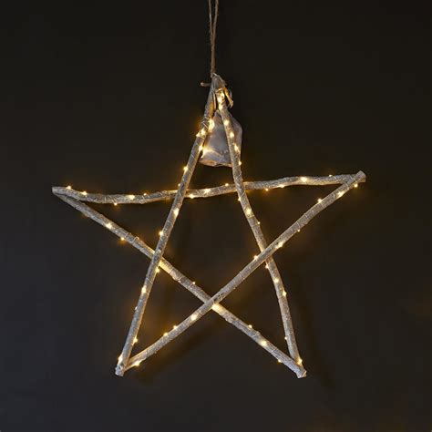 Hanging Led Wooden Stars Christmas Lighting Primrose And Plum