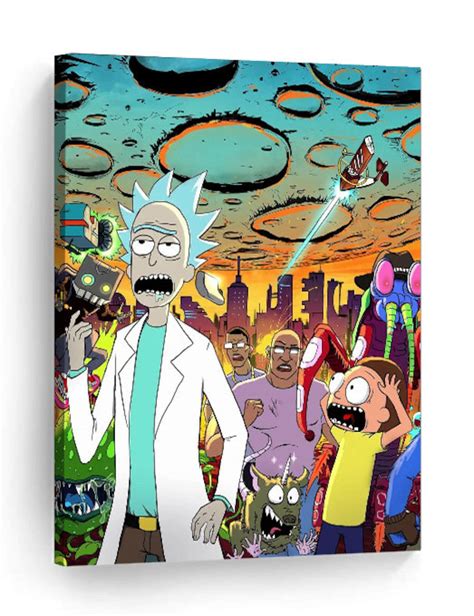 Rick And Morty Wall Décor Canvas Wall Art Print Etsy
