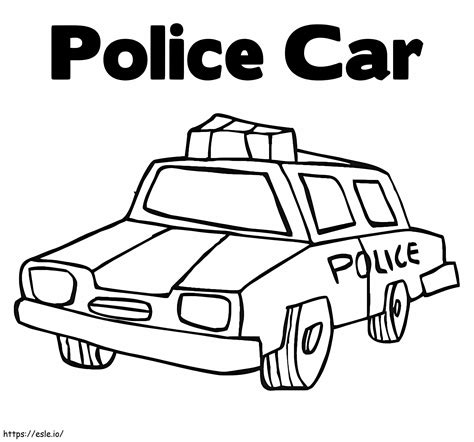 Police Car For Kindergarten Coloring Page