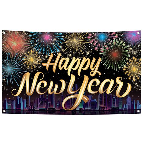 Katchon Xtralarge Happy New Year Banner 72x44 Inch Happy New Year
