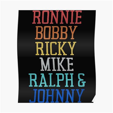 Ronnie Bobby Ricky Mike Ralph And Johnny Essential Hobby Poster For