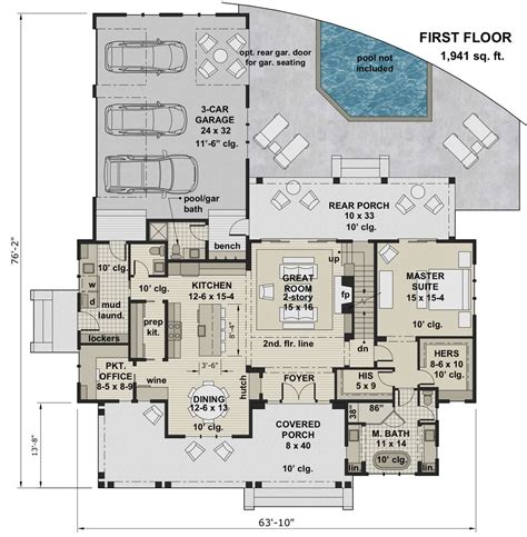 Farmhouse Style House Plan 4 Beds 45 Baths 2913 Sqft Plan 51 1153