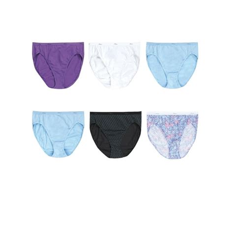 Hanes Hanes Womens Cotton Hi Cut Underwear 6 Pack