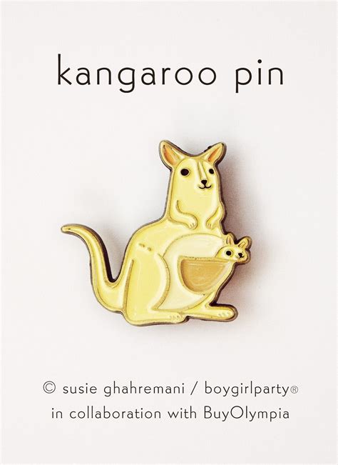 Animal Jewelry Lapel Pin Cute Kangaroo Pin By Boygirlparty Etsy