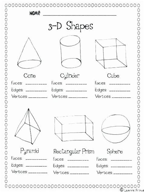 Solid Shapes Worksheets For Kindergarten Geometric Shapes Worksheets