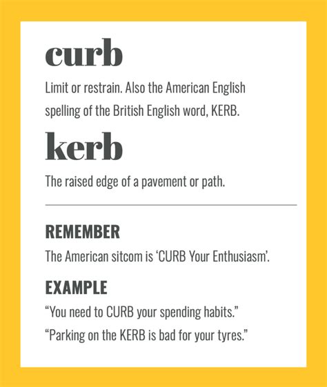 Curb Vs Kerb Top Tips To Help You Remember The Difference Sarah