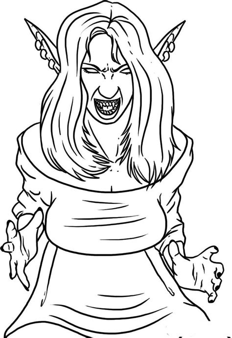 Female Vampire Coloring Pages At Free