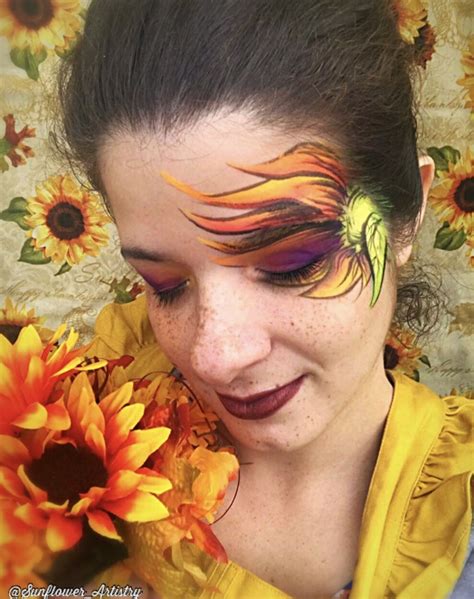 Flower Face Paint By Lea Holman Sunflower Artistry Face Painting Flowers Glitter Tattoos Face