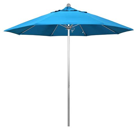 9 Ft Patio Umbrella In Sunbrella 2a Canvas Cyan Fabric