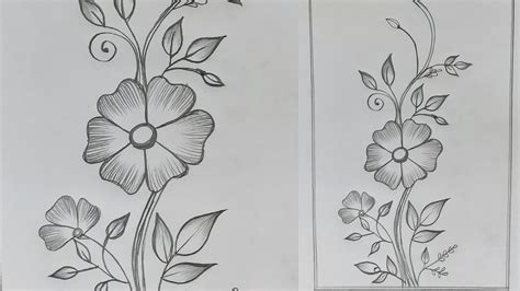 Simple Flower Designs For Pencil Drawing Borders Learn How To Draw Riset