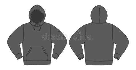 Illustration Of Hoodie Hooded Sweatshirt Charcoal Color Vektor