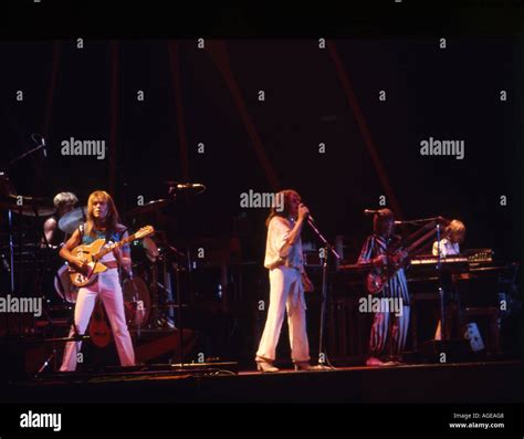 Yes Uk Rock Group On Their Drama Tour In 1980 Stock Photo Alamy