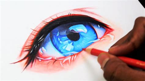 Drawing A Realistic Anime Eye Time Lapseレム Youtube