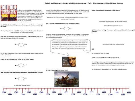 Rebels And Redcoats Worksheets To Support The Bbc Richard Holmes