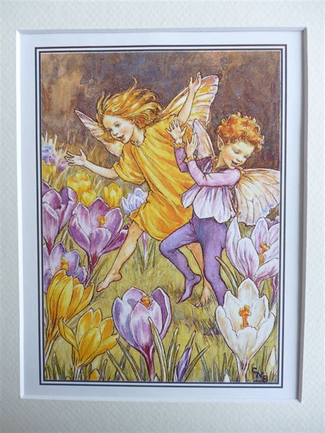 Flower Fairies Fairy Prints With Mount Marigold And Crocus Etsy