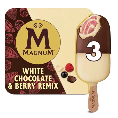 Magnum Ice Cream White Chocolate And Berry Remix 3 X 90 Ml Ice Cream