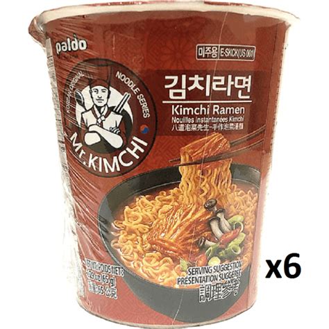 Paldo Box Of Kimchi Ramen Instant Noodle Cups 65gx6 Kimchi Flavour Noodles