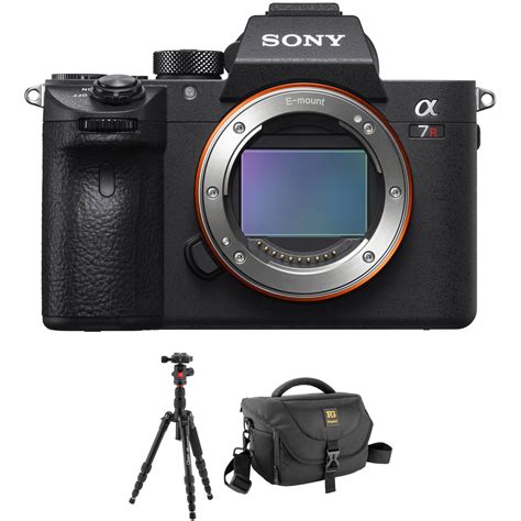 This crop sensor camera delivers great image quality out of the box, with a wide dynamic range, good noise handling capability, and minimal loss of sharpness when shooting at moderately high iso levels, which is good for shooting in dark environments. Sony Alpha a7R III Mirrorless Digital Camera Body with Tripod