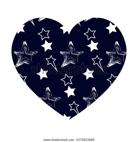 Vector Heart Stars Pattern Isolated On Image Vectorielle De Stock