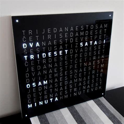 The core concept of this clock is that during the day, only the letters needed to create the current time in words will be on, while the. Word Clock - Elektronika.ba