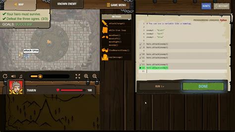 Codecombat level 8 the prisoner javascript tutorial with solution youtube. CODE COMBAT PYTHON Known Enemy LEVEL COMPLETED Arguments ...