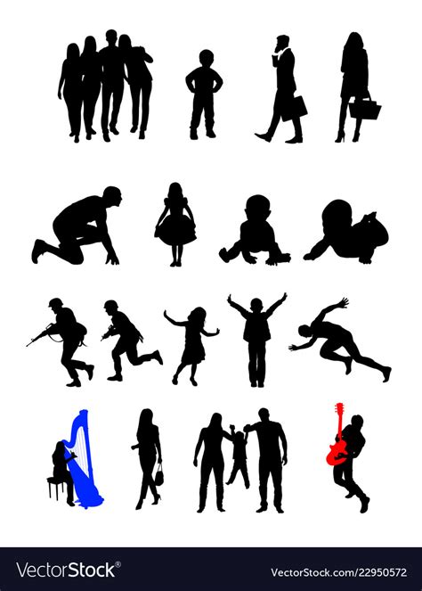People Activity Silhouette Royalty Free Vector Image