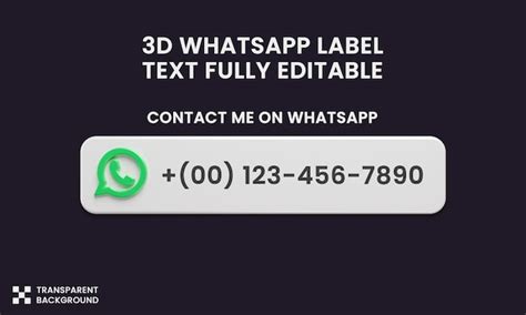 Premium Psd Label Whatsapp Contact Us Button Template In 3d Rendering