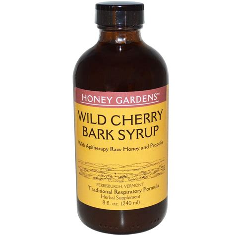 Honey Gardens Wild Cherry Bark Syrup 8 Fl Oz 240 Ml Iherb