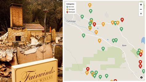 Glass Fire Map Shows Wineries Hotels And Landmarks Destroyed And Damaged In Napa County Abc7