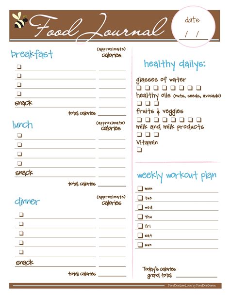 Weight Loss Journal Template Free