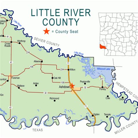 Zz Little River County Map Encyclopedia Of Arkansas