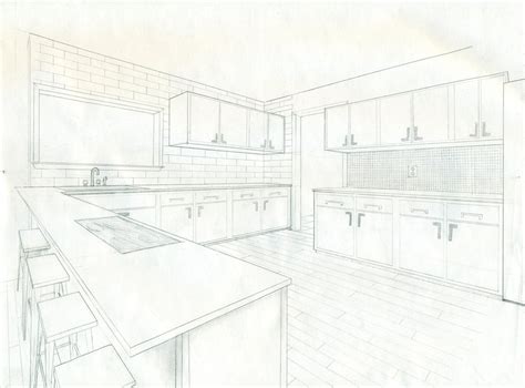 Kitchen Perspective Drawing At Explore Collection