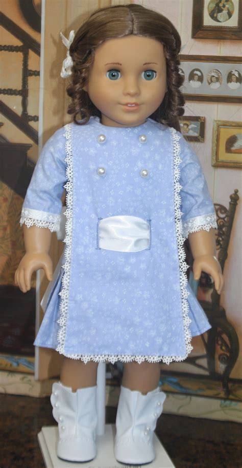 American Girl Style 1912 Apron Front Dress In Blue Girl Fashion