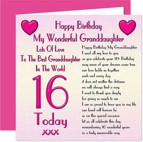 My Grandbabe 16th Happy Birthday Card Lots Of Love To The Best