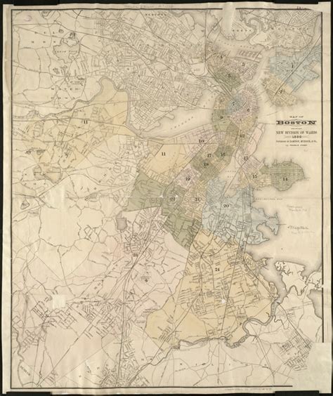 Map Of Boston Showing New Division Of Wards Digital Commonwealth