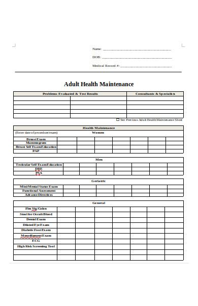 Free 42 Maintenance Forms In Pdf Ms Word Xls